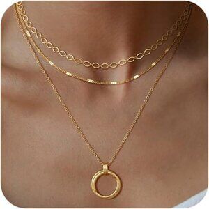 Christmas gift gold Style 14 plated layered necklaces women dainty choker set
